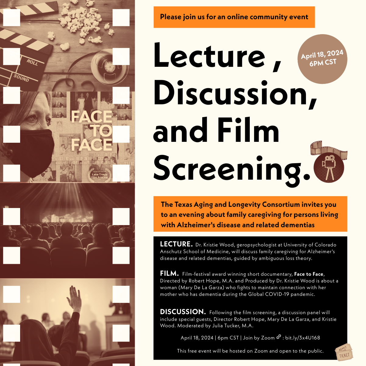 TALC Face to Face Screening and Lecture Flyer